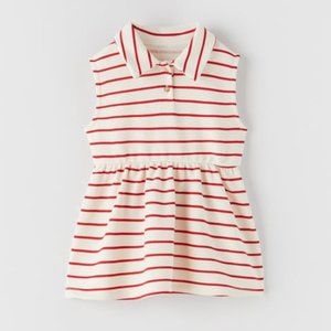 Zara Kids Red Striped Dress 2-3Y NWOT